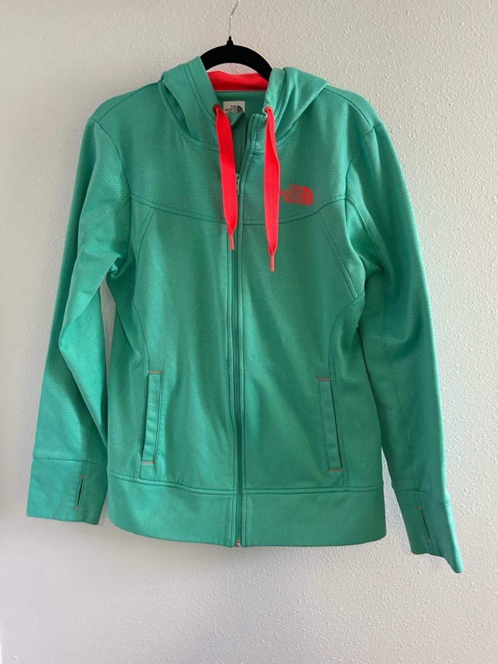 The North Face Mint Green Hooded Zip Sweater